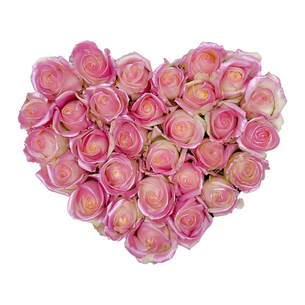 baby pink satin rozen in heart box bestellen bij maison flowers