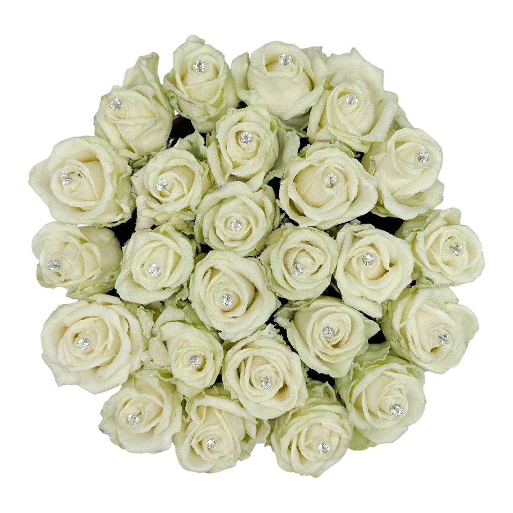 choco white diamonds large round box bestellen bij maison flowers