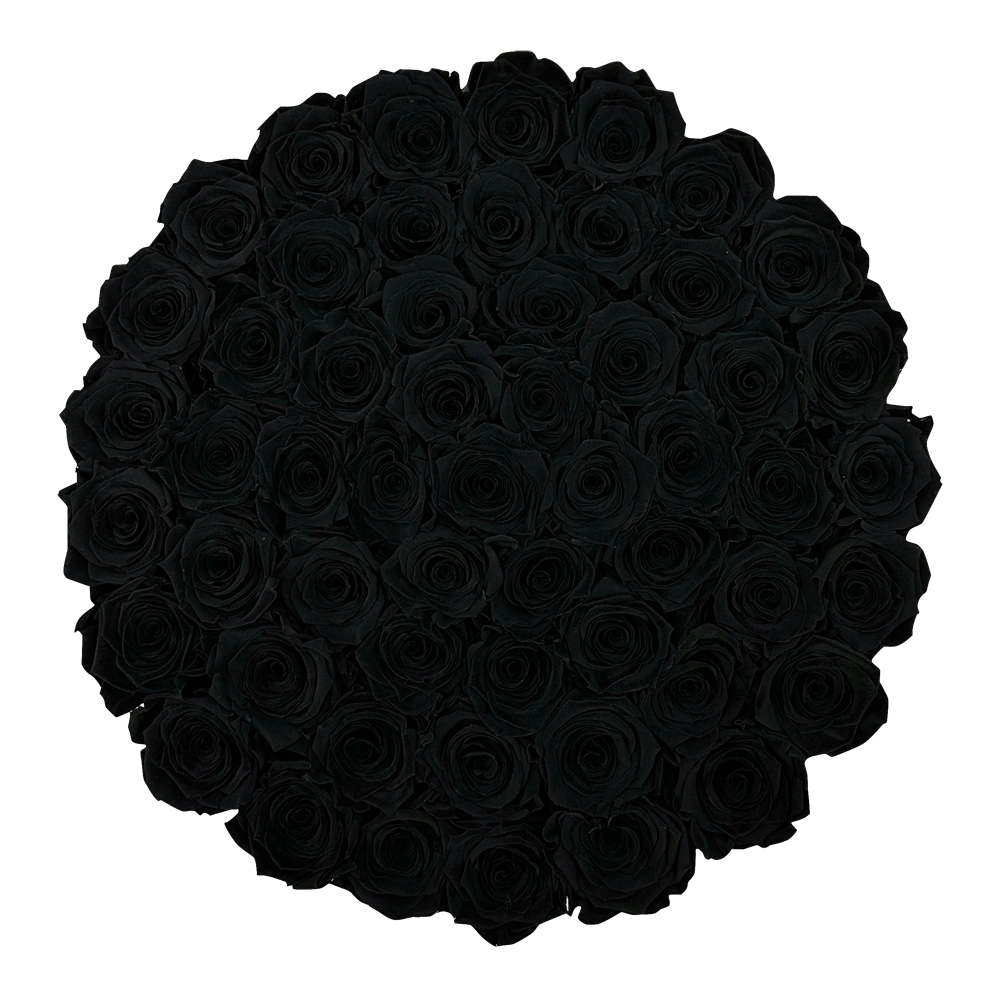 longlife rozen black maxi round box bestellen bij maison flowers