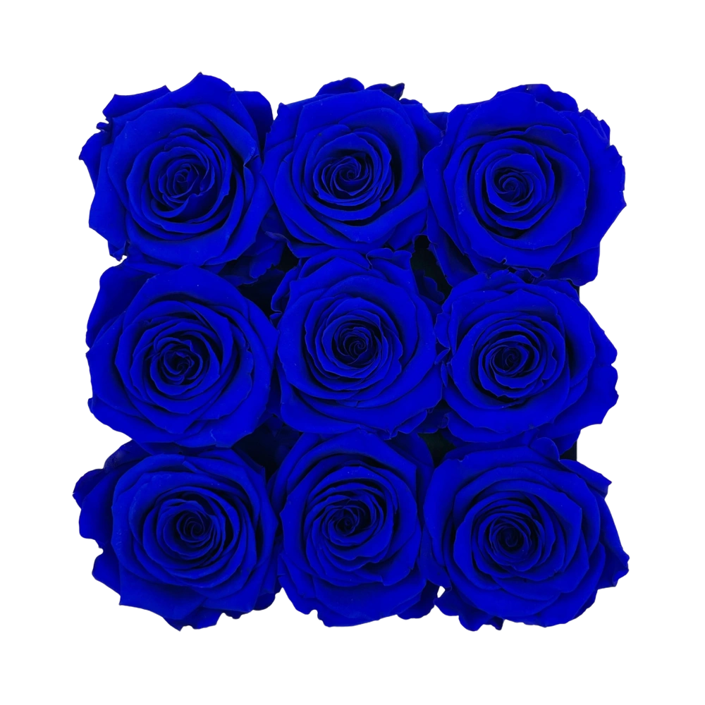 longlife rozen dark blue small square box bestellen bij maison flowers