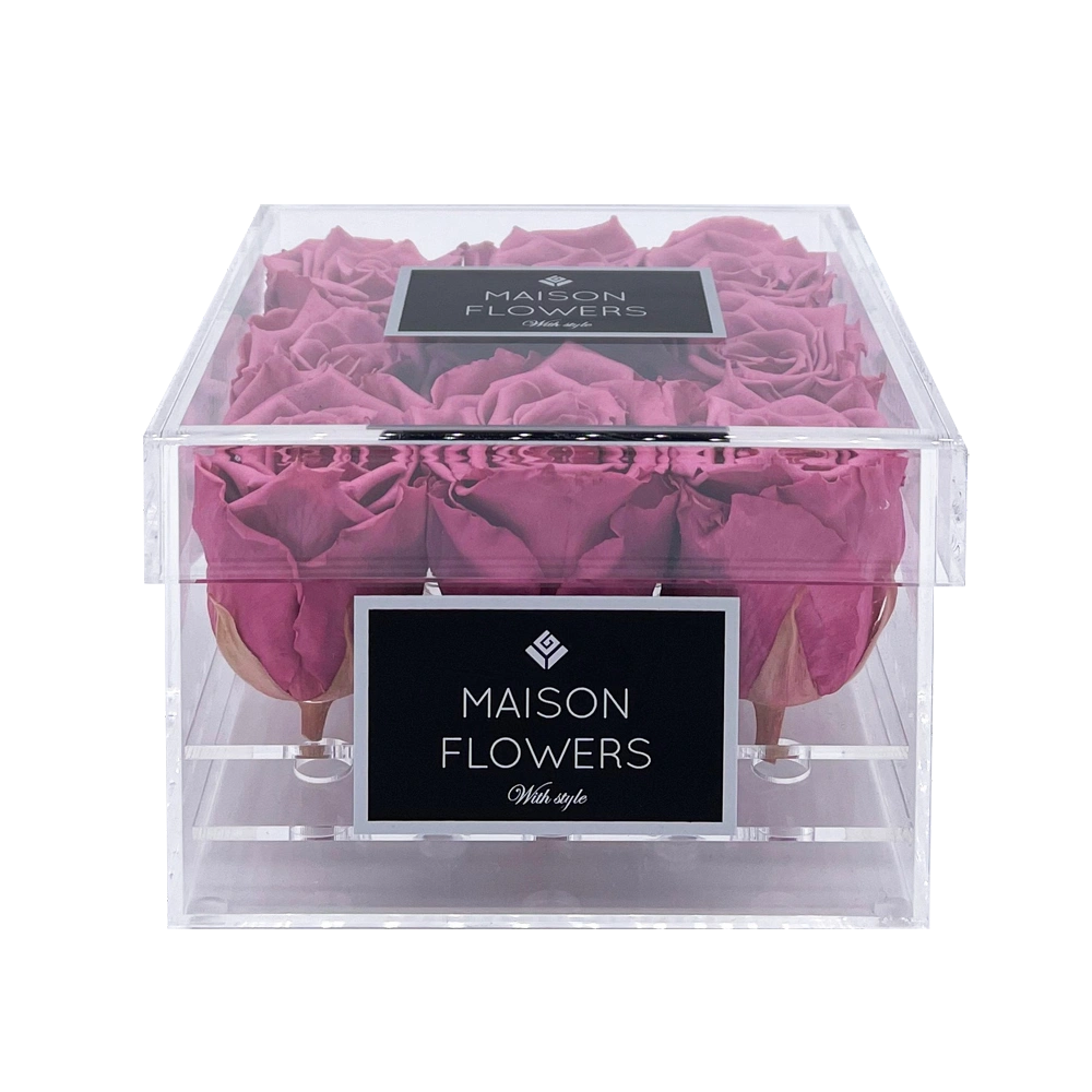 longlife rozen lavender small acrylic square box bestellen bij maison flowers
