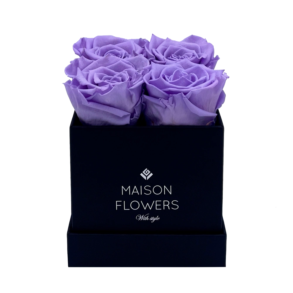 longlife rozen lilac petite square black box bestellen bij maison flowers