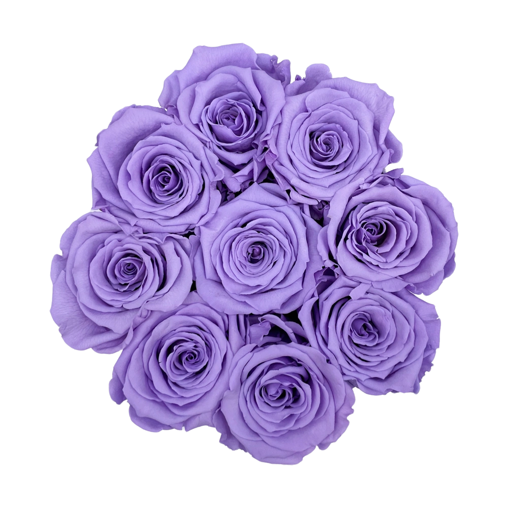 longlife rozen lilac small velvet round box bestellen bij maison flowers