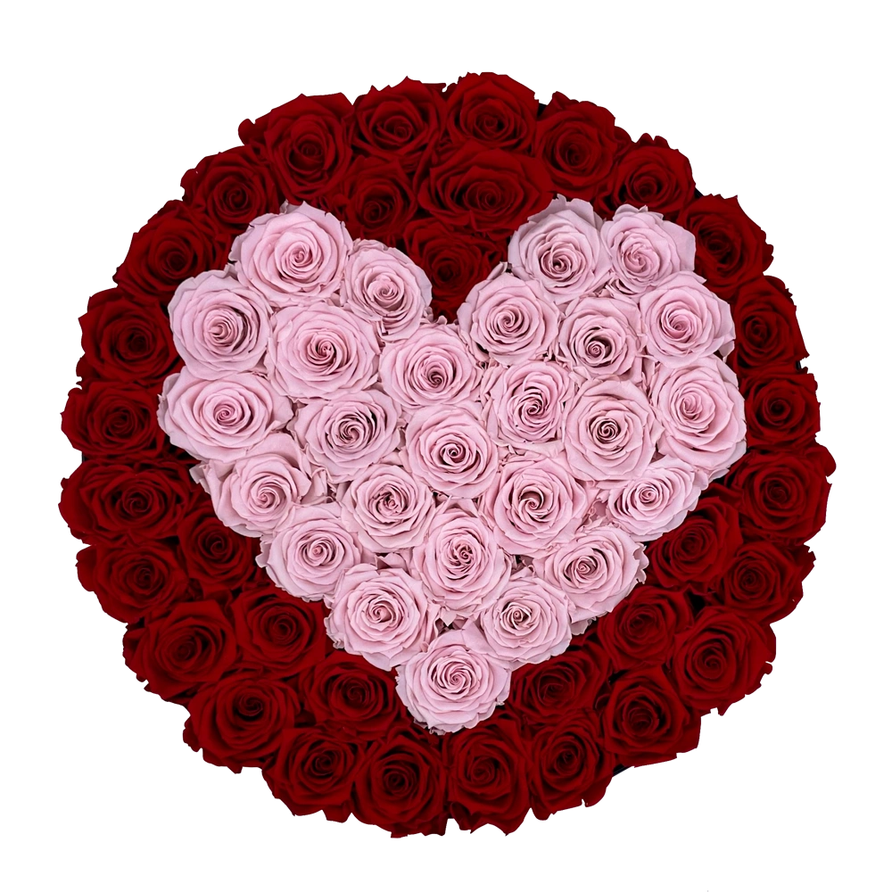 longlife rozen love pink red maxi round box bestellen bij maison flowers
