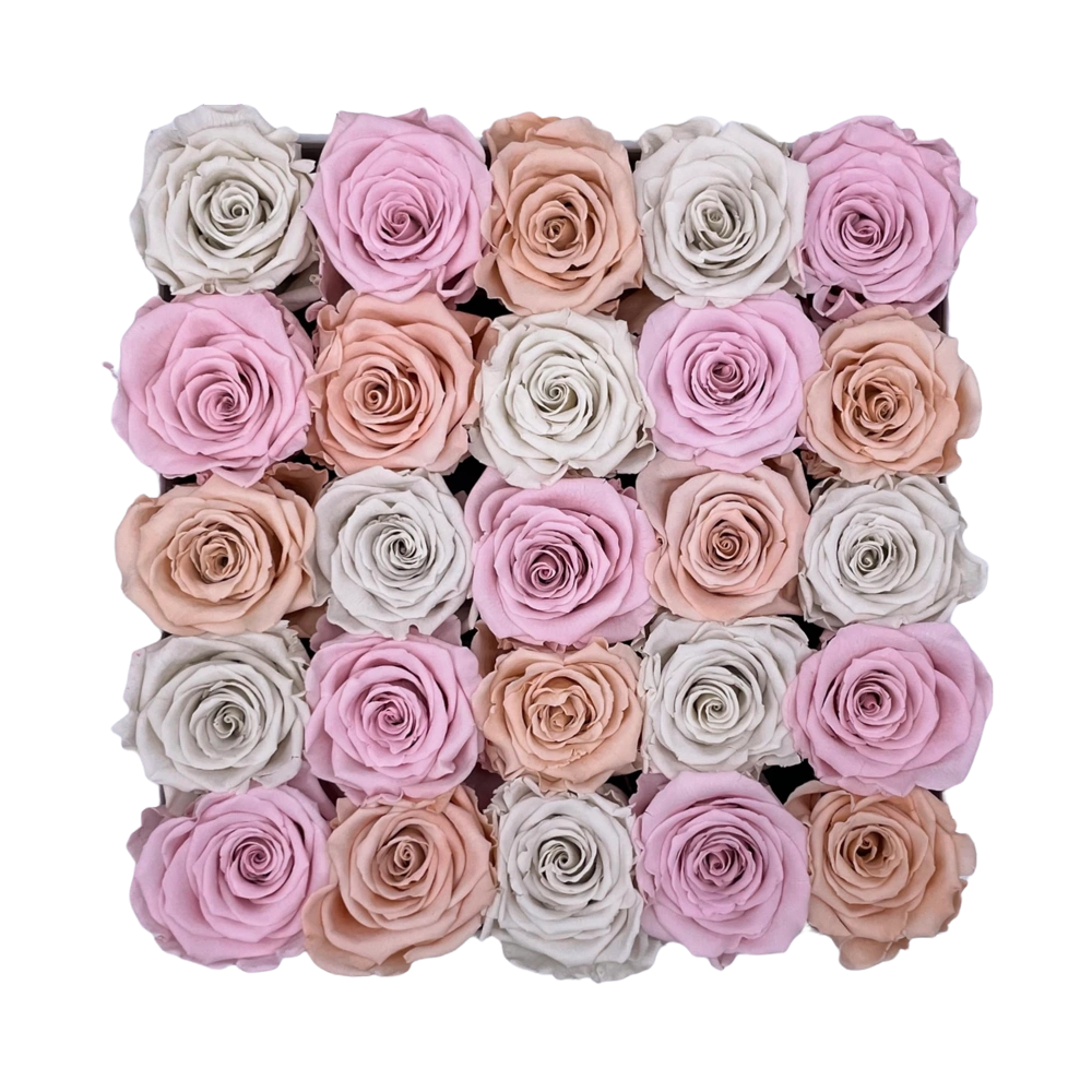 longlife rozen pastel mix large square box bestellen bij maison flowers