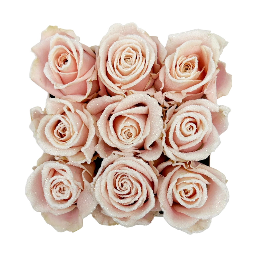 pink sweet frost rozen in small square box bestellen bij maison flowers
