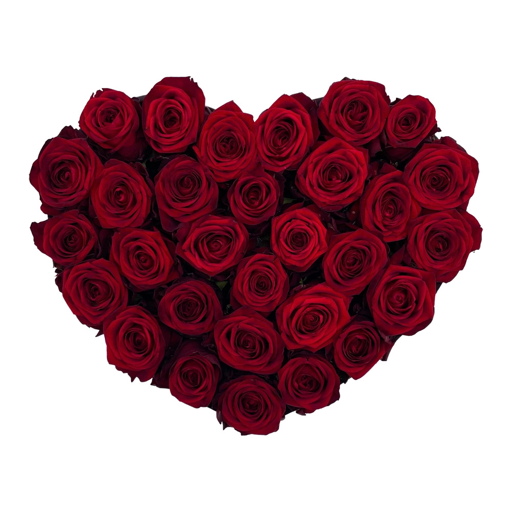 red rozen in heart box bestellen bij maison flowers